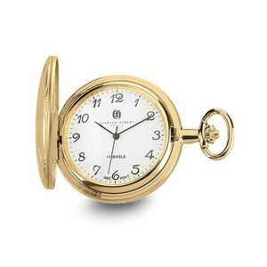 Charles Hubert Gold Finish Brass White Dial Pocket Watch 42mm